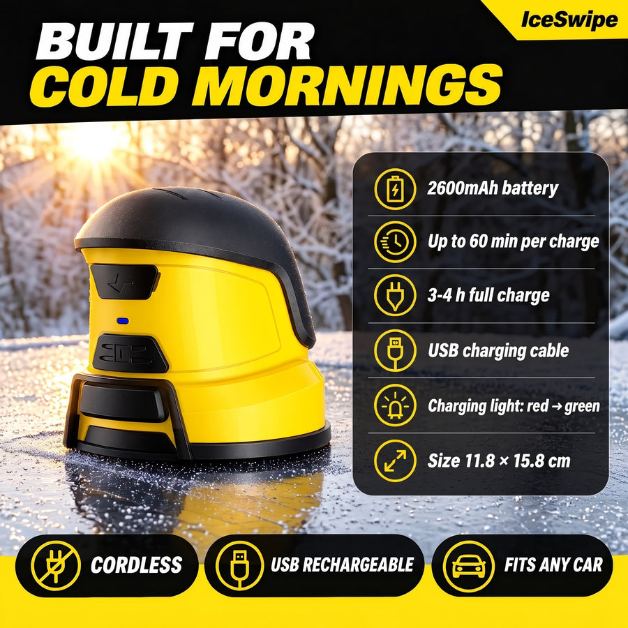 IceSwipe specs – 2600mAh battery, up to 60 min per charge