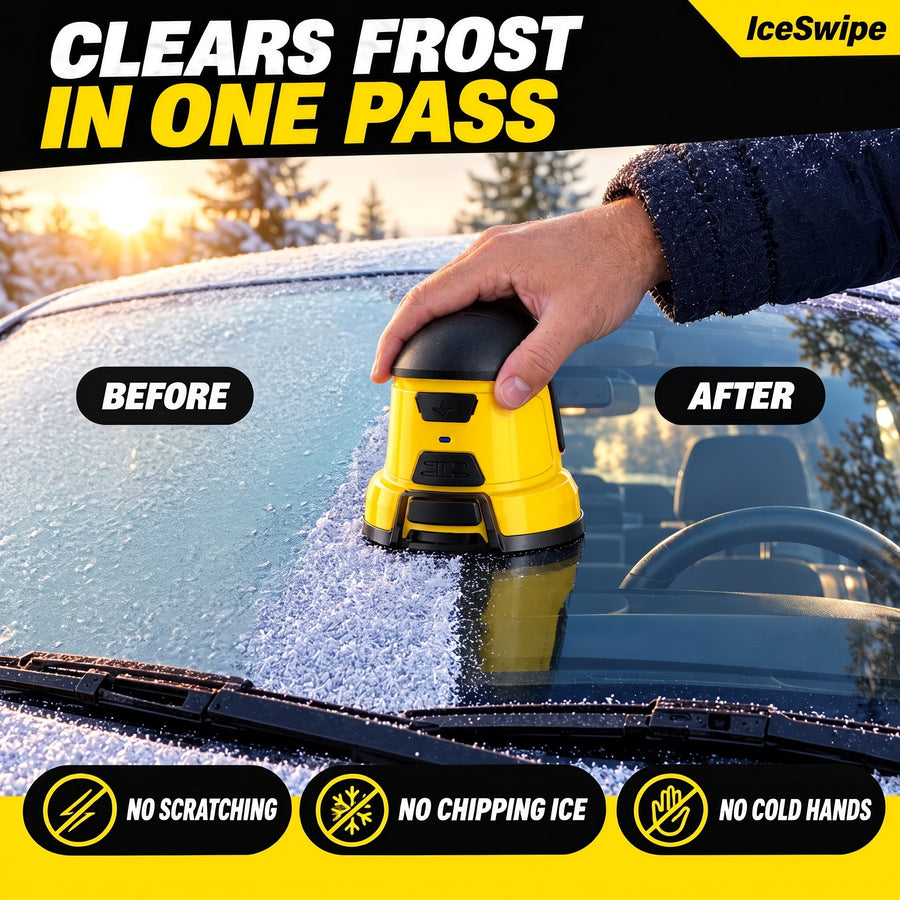 IceSwipe clears frost in one pass – before and after